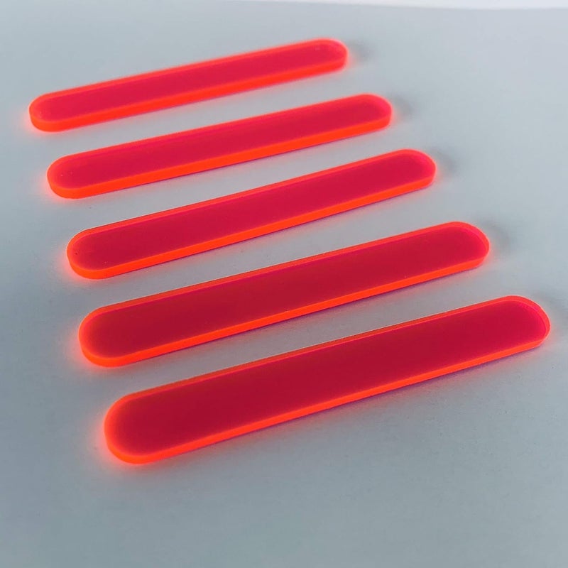 CHENRUI 50 Pcs Mini Neon Acrylic Cakesicle Popsicle Sticks for Ice Creamsicle Candy Apple (Neon Rose) - Image 1