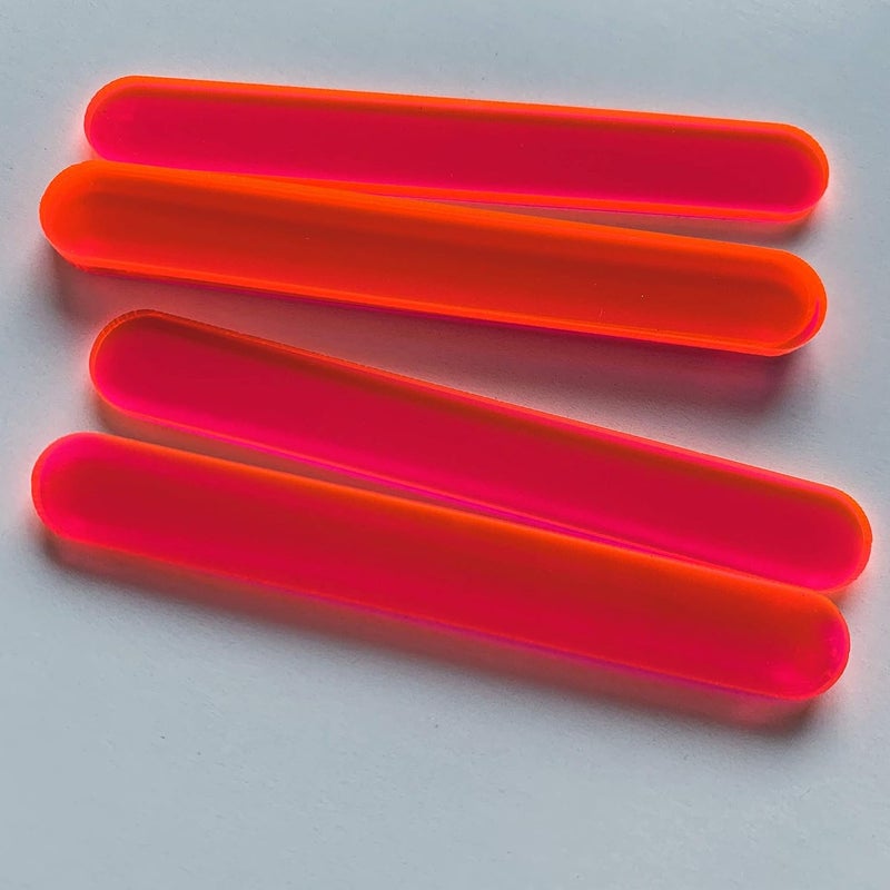 CHENRUI 50 Pcs Mini Neon Acrylic Cakesicle Popsicle Sticks for Ice Creamsicle Candy Apple (Neon Rose) - Image 3
