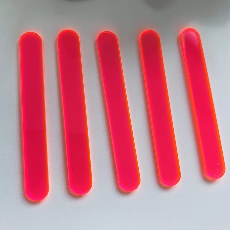 CHENRUI 50 Pcs Mini Neon Acrylic Cakesicle Popsicle Sticks for Ice Creamsicle Candy Apple (Neon Rose) - Image 2