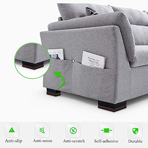 PremiFix Anti Slip Furniture Rubber Pads 4pcs 3" Square Non Slip Furniture Pads Hardwood Sofa Bed Stopper Self Adhesive Non Skid 7mm Thick Furniture Protector for Hardwood Floor - Image 5