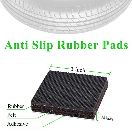 PremiFix Anti Slip Furniture Rubber Pads 4pcs 3" Square Non Slip Furniture Pads Hardwood Sofa Bed Stopper Self Adhesive Non Skid 7mm Thick Furniture Protector for Hardwood Floor - Image 3
