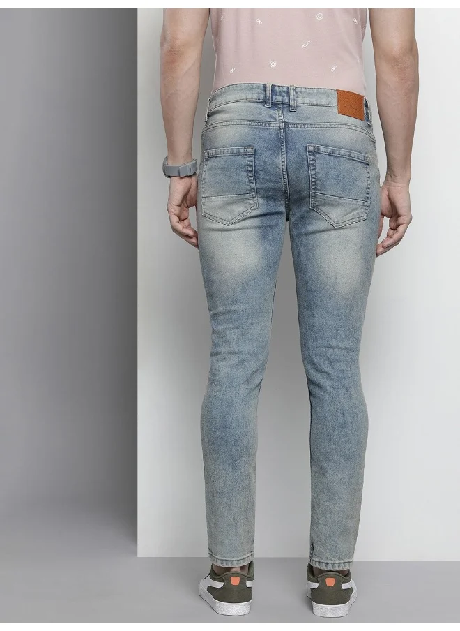 The Indian Garage Co Men Blue Cotton Stretchable Slim Fit Jeans