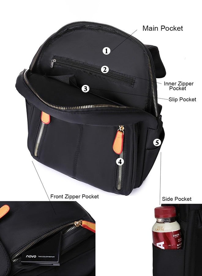 YUNZLAN Cute Korean Style Backpack Purse for Women Medium Size Girls Travel Satchel Handbag Small College Bookbag -Black - Image 4