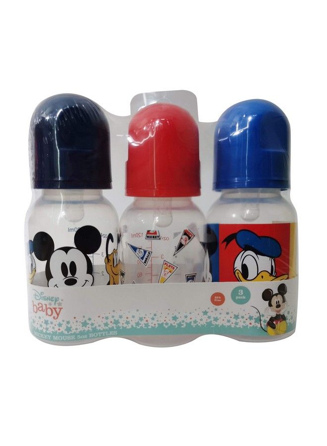 Cudlie Disney Baby Boy Mickey Mouse 5 Oz Pack Of Three Baby Bottles Mickey Friends - Image 2