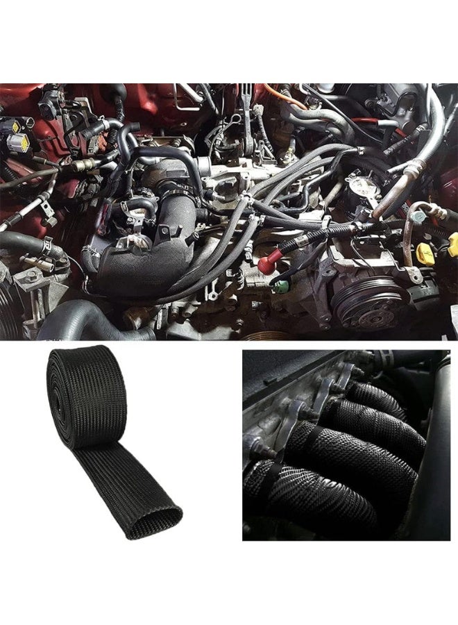 Generic 5m Fiberglass Hose Heat Shield Sleeve Spark Plug Wire Heat Protector Boots Auto Hose Roll 2500 Degree for Brake Line Cable (Color : Black)  - Image 5