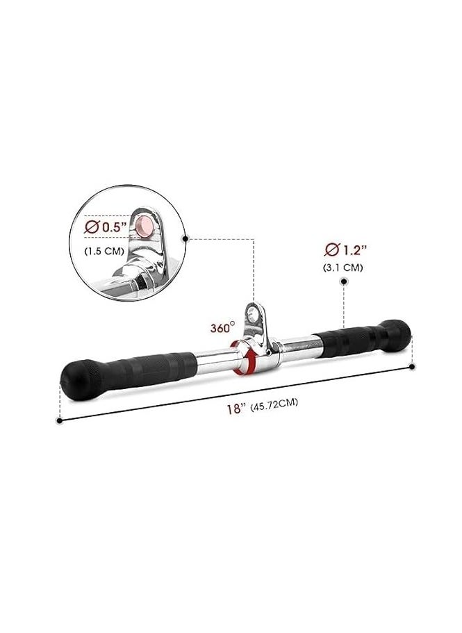 Generic Double D Row Handle, Straight Bar 980LBS Cable Machine Accessories Attachment, LAT Pull Down V Bar for Weight Workout  - Image 2