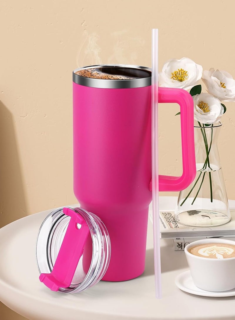 بيتشو كوب بهلوان، كوب بهلوان معزول بالفراغ مع قش 40oz وردي داكن - Image 4