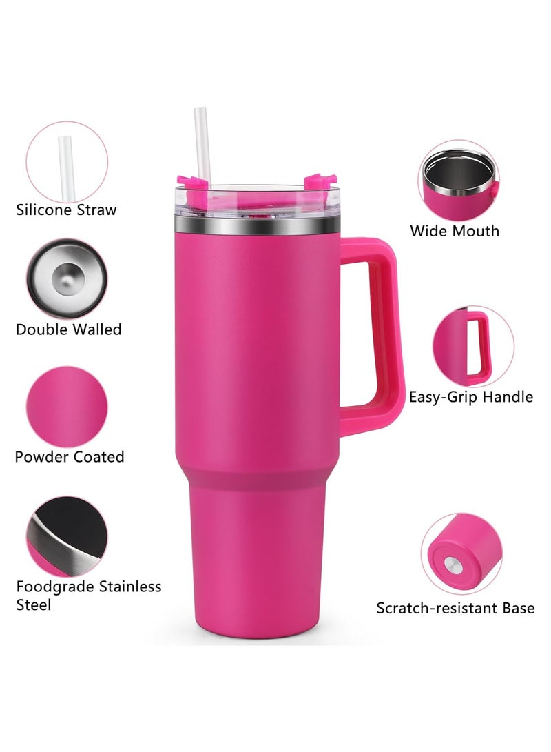 بيتشو كوب بهلوان، كوب بهلوان معزول بالفراغ مع قش 40oz وردي داكن - Image 5