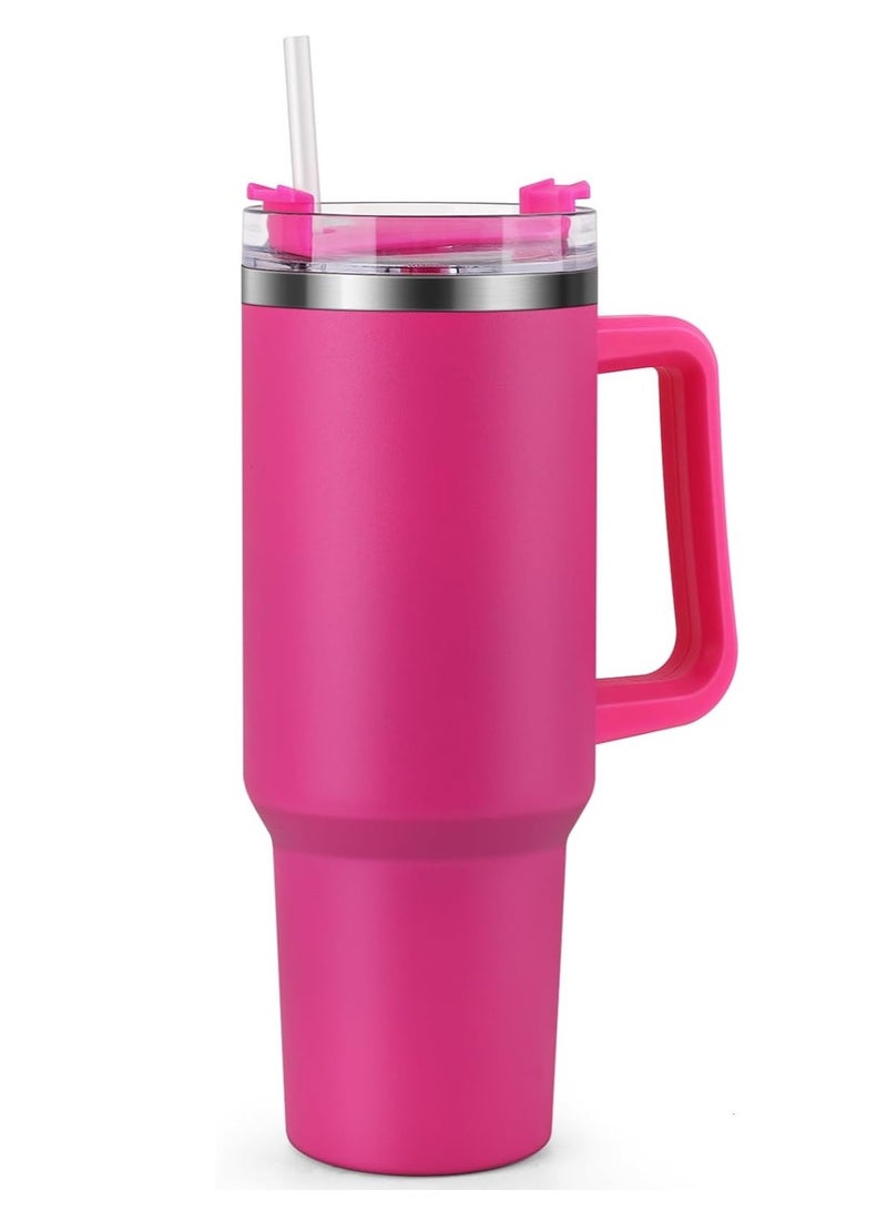 بيتشو كوب بهلوان، كوب بهلوان معزول بالفراغ مع قش 40oz وردي داكن - Image 1