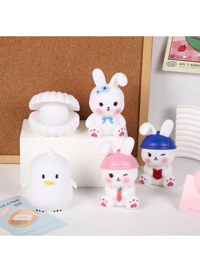 بلان A مصباح ليلي كرتوني للأطفال على شكل أرنب ثلاثي الأبعاد – تصميم لطيف يعمل بالبطارية، ديكور غرف نوم، ليد نايت مود للأطفال، مصباح بجانب السرير على شكل ارنب – لمبة ديكور مضيئة ومبهجة (قبعة وردية) - Image 3