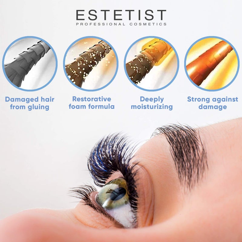 Estetist ESTETIST Eyelash Extension Shampoo & Brush - Gentle Aftercare Foaming Lash Cleanser Kit & Makeup Remover - For Home & Salon Use  - Image 3
