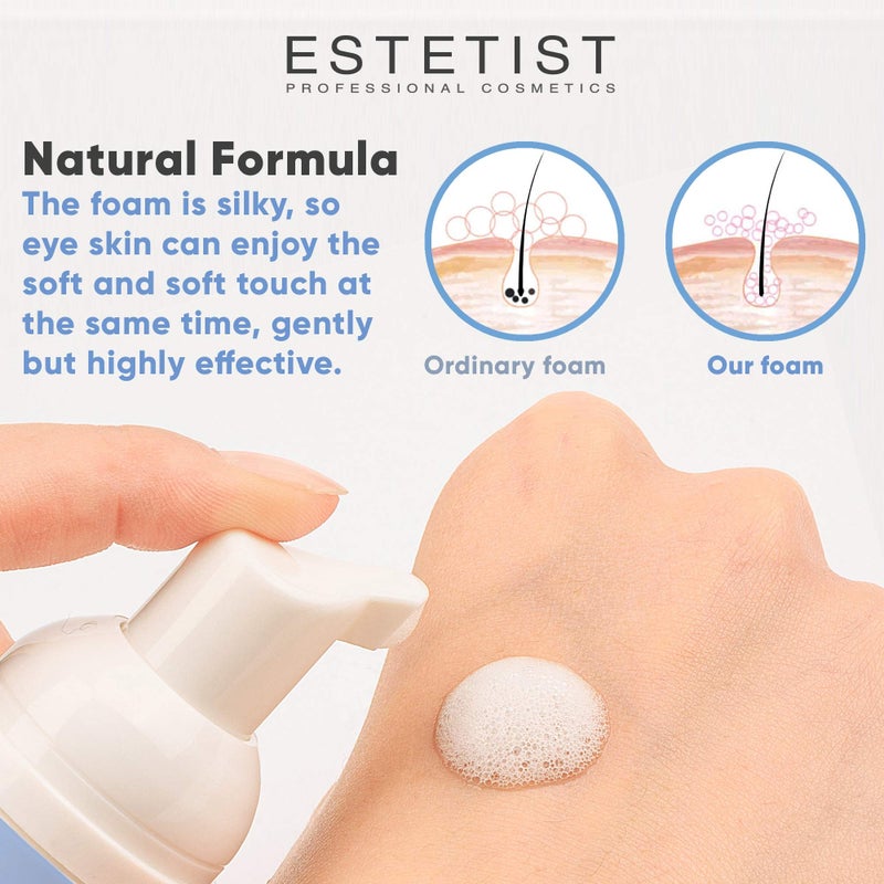 Estetist ESTETIST Eyelash Extension Shampoo & Brush - Gentle Aftercare Foaming Lash Cleanser Kit & Makeup Remover - For Home & Salon Use  - Image 2