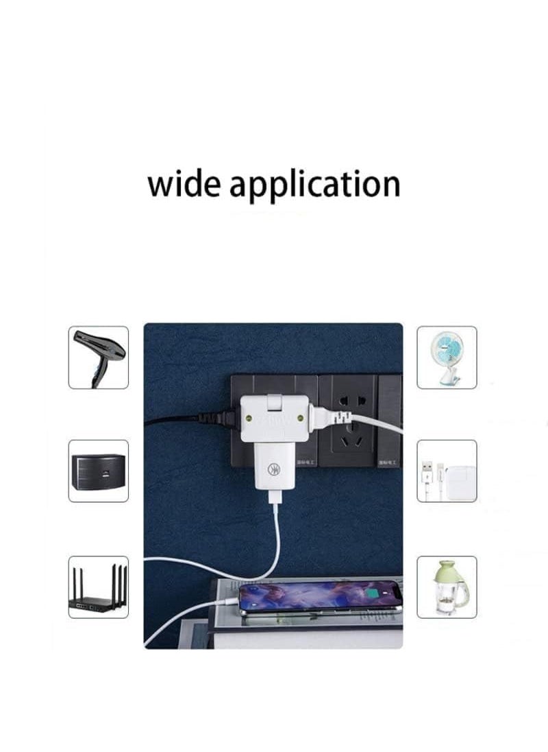Generic 3 in 1 Adapter | Wireless Rotatable Adapter | Mini Outlet Adapter | Foldable Adapter Plug Socket | Rotate Plug Converter | 180 Degree Extension Plug | Multi Socket (Pack of 1,Multicolor)  - Image 3
