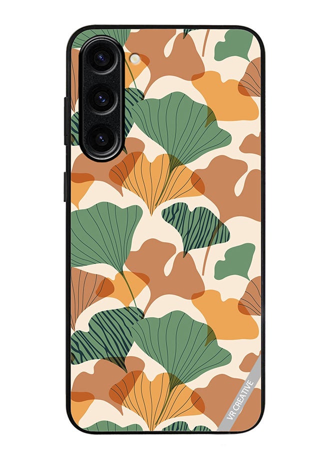 VR CREATIVE Protective Case Cover For Samsung Galaxy S23 Plus Autumn Gingko Leaves Silhouettes Design Multicolour - Image 1
