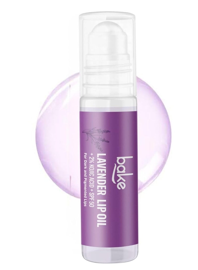 BAKE 2% Kojic Acid Lavender Brightening Lip Balm Oil for Dark & Pigmented Lips with SPF 50 PA++++ with Alpha Arbutin - 15g - Image 1