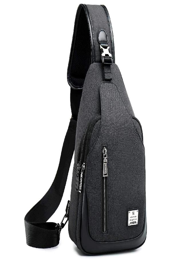 TUOWAN tuowan Small Sling Bag Crossbody Backpack Over the Shoulder Bag for Men Women Travel Outdoors, Lightweight Sling Purse Chest Pack (Large black) - Image 1