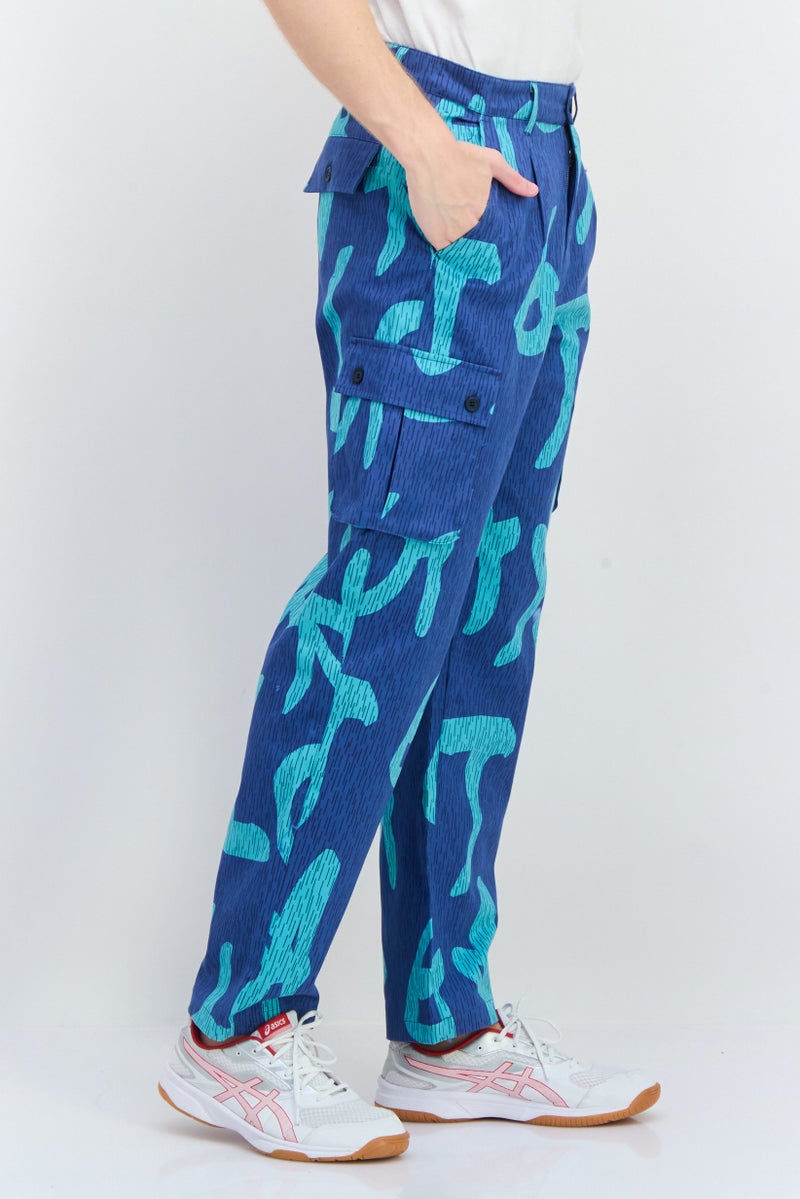 Gotcha سروال كارجو للرجال بقصة عادية وطباعة جرافيك، أزرق - Image 2