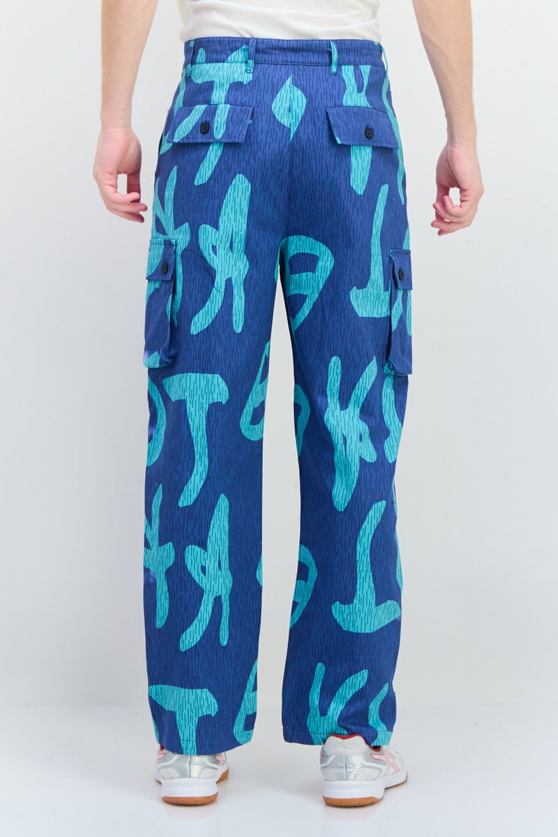 Gotcha سروال كارجو للرجال بقصة عادية وطباعة جرافيك، أزرق - Image 3