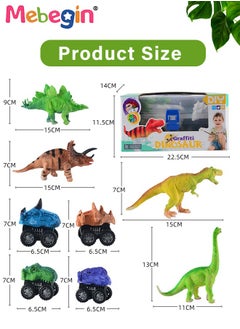 MEBEGIN 3D Dinosaur DIY Craft Kit with 4 Dinosaur Figurines, 4 Cars and 1 Mat, Educational Color Drawing Dinosaur Model Toys, Safe Dinosaur Hand Painted Toy Set, Child Plastic Dinosaur Model Toy, Creative Handicrafts Gift for Kids  - Image 5