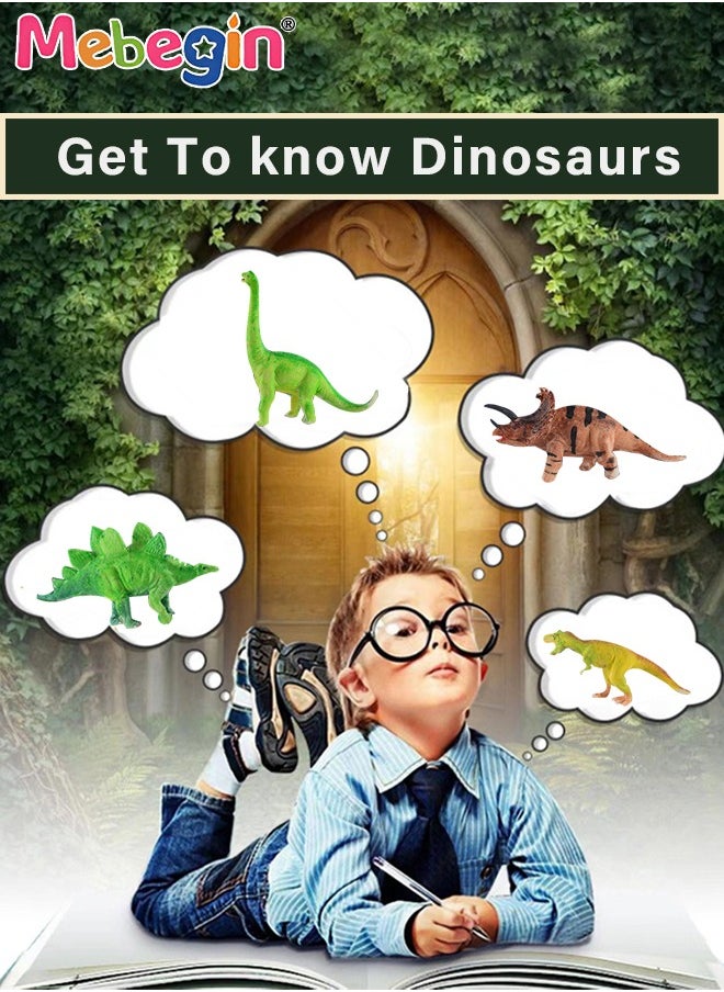 MEBEGIN 3D Dinosaur DIY Craft Kit with 4 Dinosaur Figurines, 4 Cars and 1 Mat, Educational Color Drawing Dinosaur Model Toys, Safe Dinosaur Hand Painted Toy Set, Child Plastic Dinosaur Model Toy, Creative Handicrafts Gift for Kids  - Image 3
