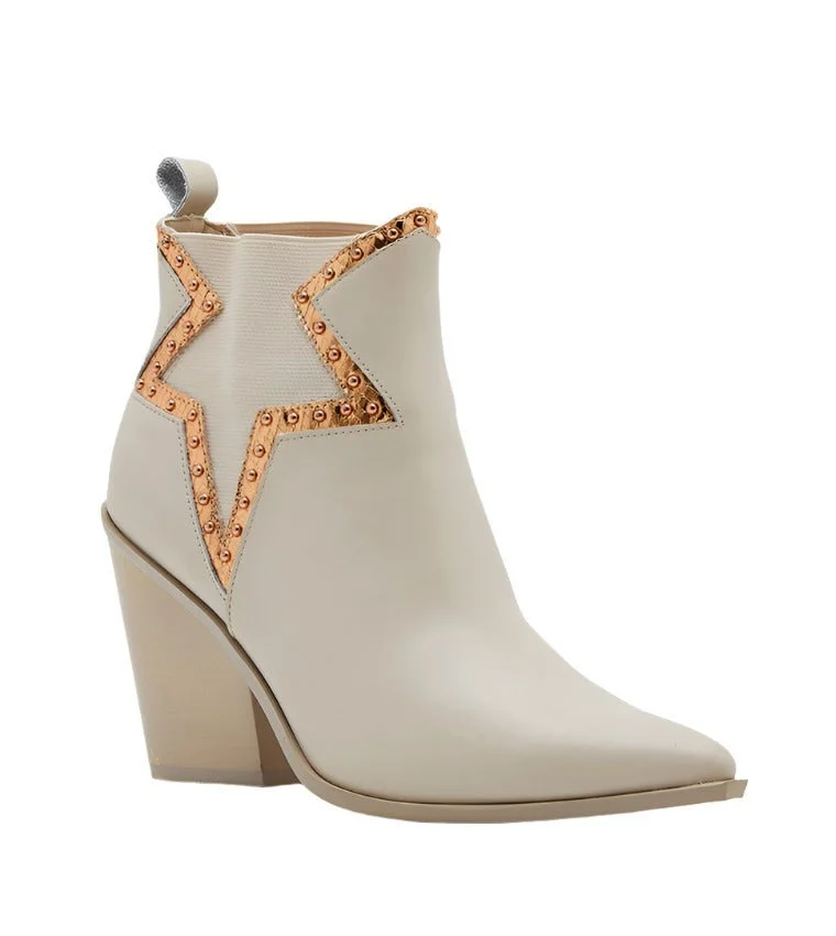 ستيف مادن High-Casual Ivory Women's Booties