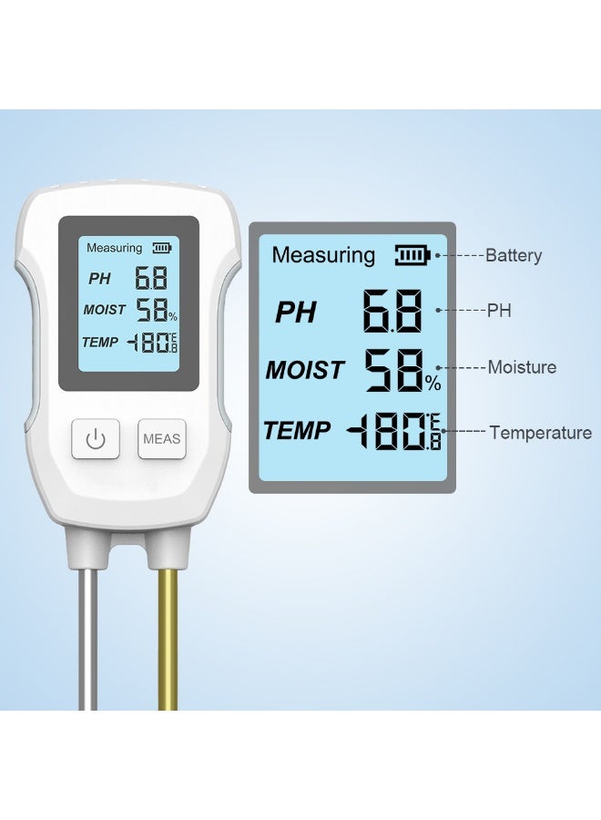 جهاز قياس التربة الرقمي 3 في 1 بشاشة LCD – لقياس رطوبة التربة وحرارتها ودرجة الحموضة للحدائق والزراعة والعناية بالنباتات - Image 2