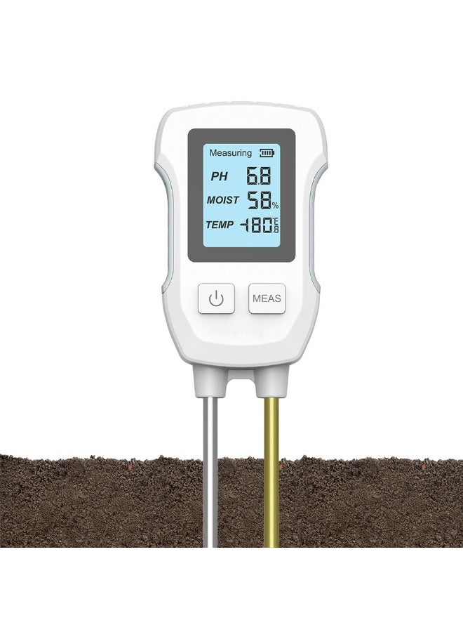 جهاز قياس التربة الرقمي 3 في 1 بشاشة LCD – لقياس رطوبة التربة وحرارتها ودرجة الحموضة للحدائق والزراعة والعناية بالنباتات - Image 1
