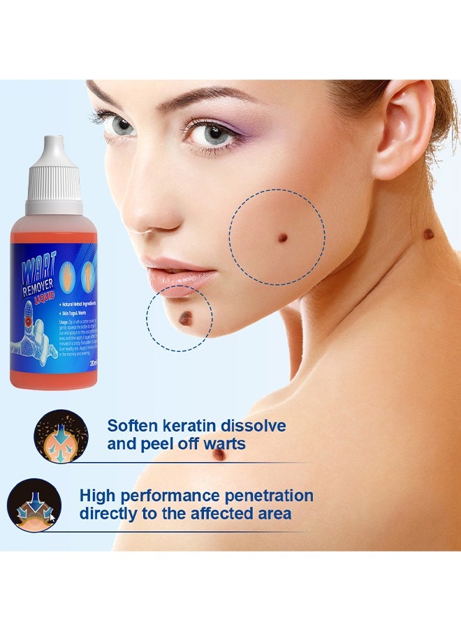 Sumifun - Wart Remover Liquid, Maximum Strength Salicylic Acid Wart Liquid, One Step Invisible Wart Remover Strips, Fast-Acting Wart Liquid Freeze Off for Warts, Plantar Wart, Common Wart, Flat Wart 20ML - Image 1