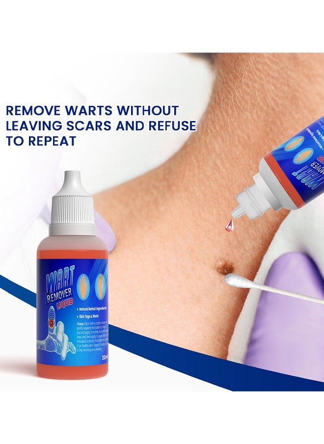 Sumifun - Wart Remover Liquid, Maximum Strength Salicylic Acid Wart Liquid, One Step Invisible Wart Remover Strips, Fast-Acting Wart Liquid Freeze Off for Warts, Plantar Wart, Common Wart, Flat Wart 20ML - Image 1