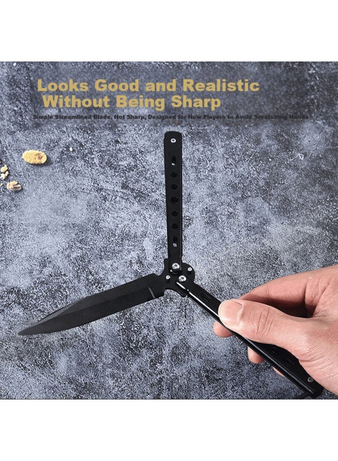 Gedun Butterfly Knife, Folding Knife, Unsharpened Self-defense Practice Knife, Stainless Steel Acrobatic Training Knife, Swinging Curved Straight Knife - Image 1