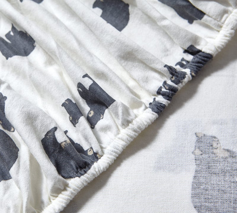 Eddie Bauer - Flannel Sheets Twin Size, Anti-Pilling & Wrinkle Resistant Cotton, Touchably Soft for All-Season Comfort - Bed Sheets with Matching Pillowcase & Fitted Sheet (Bear Family Grey) - Image 4