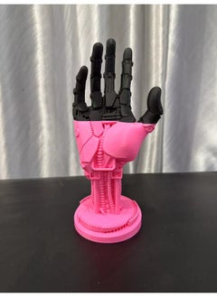 Cyberpunk Manipulator Handle Bracket 2077 Johnny Silver Hand Surrounding XBOX PS4/5 Handle Round Bottom Ornaments-Color:Pink On Bottom And Black On Top-Specifications:Left Hand Round Bottom