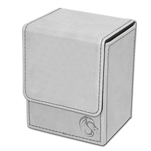 BCW Deck Case LX | Holds 80 Sleeved Gaming Cards | White Leatherette with White Stitching | Magnetic Closure | Durable Card Storage for Magic, Pokémon, Star Wars, and More - Image 2