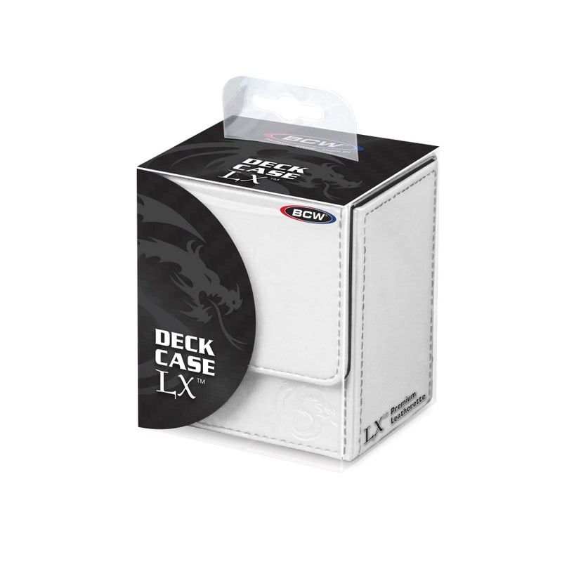 BCW Deck Case LX | Holds 80 Sleeved Gaming Cards | White Leatherette with White Stitching | Magnetic Closure | Durable Card Storage for Magic, Pokémon, Star Wars, and More - Image 3