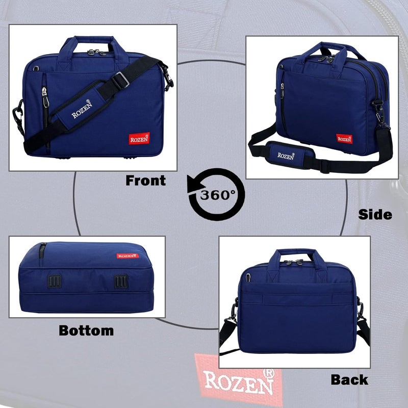 ROZEN حقيبة لابتوب 15.6 بوصة (39.6 سم) حقيبة كتف مهنية للسفر للأعمال للرجال والنساء حقيبة رسائل مقاومة للماء حقائب تنفيذية رسمية - Image 2