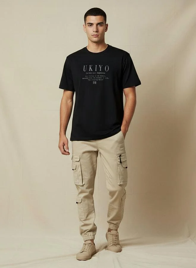 Splash FAV Men Regular Fit Crew Neck Short Sleeves Slogan Print T shirt