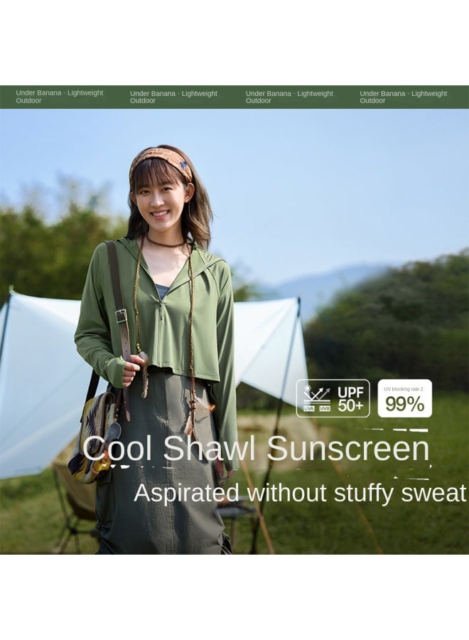 Outdoor Sun Protection】popular Black Silk Wide-brim Cape Shoulder Cover, Ice Silk Skin-friendly Sun Protective Clothing For Women, Breathable And Strong Uv Protection - Image 3