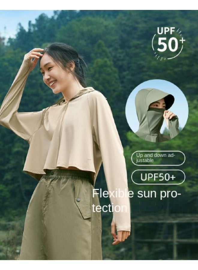 Outdoor Sun Protection】popular Black Silk Wide-brim Cape Shoulder Cover, Ice Silk Skin-friendly Sun Protective Clothing For Women, Breathable And Strong Uv Protection - Image 1