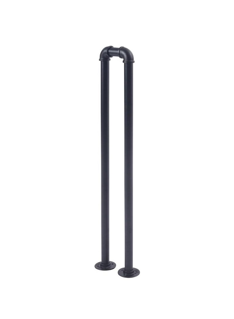 Matte Black U Shaped Stair Handrail 85*20 cm Industrial Wrought Iron Railing Non Slip Safety Support Pole for Indoor Outdoor Elderly Children Home Garden Loft Corridor Villa Hotel - Image 5