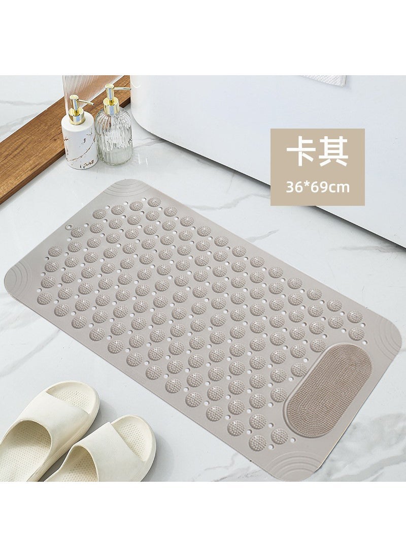 Summer Bathroom Anti-Slip Massage Mat Khakis 