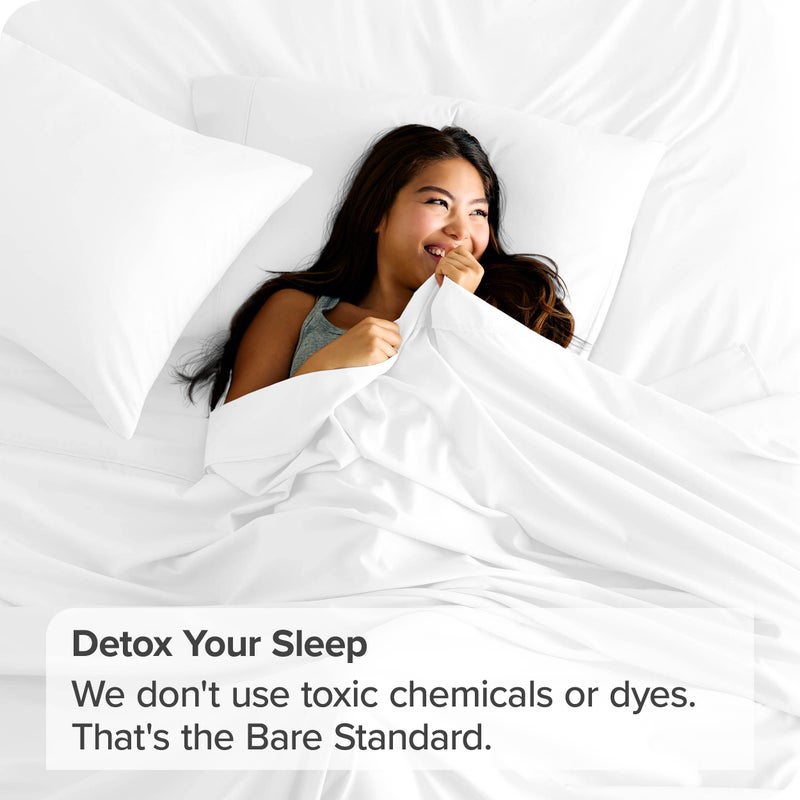 Bare Home Twin/Twin Extra Long Flat Sheet - Premium 1800 Ultra-Soft Top Sheet - Hotel Luxury - Double Brushed - Easy Care - 1 Twin/Twin XL Flat Sheet Only (Twin/Twin XL, White) - Image 2