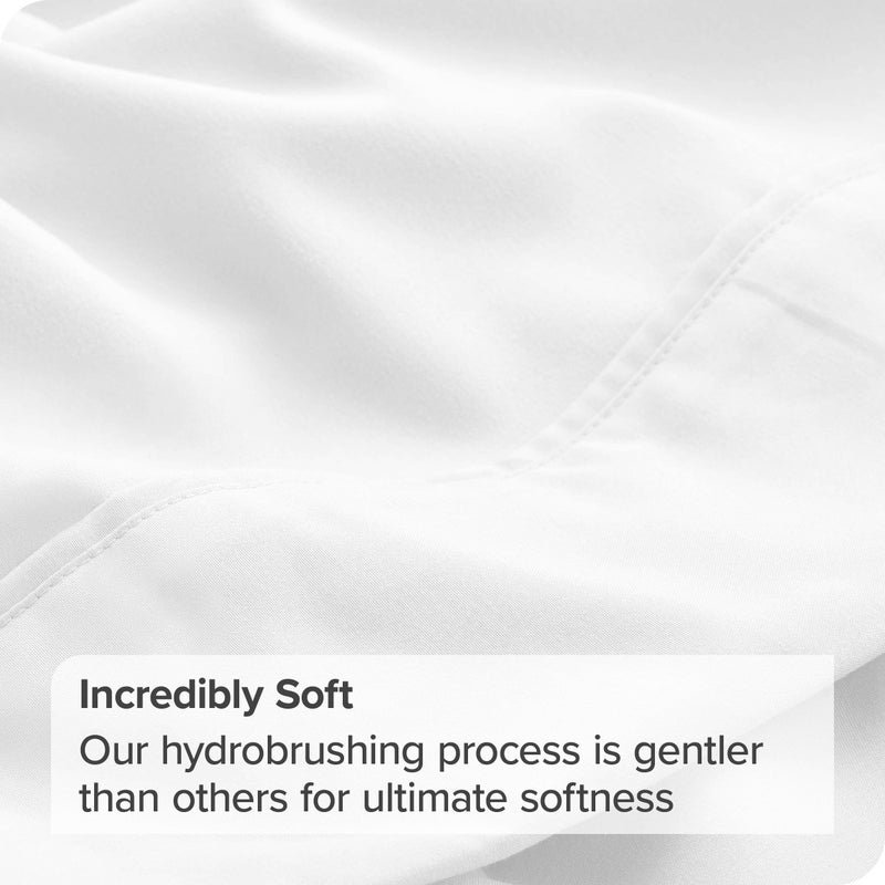 Bare Home Twin/Twin Extra Long Flat Sheet - Premium 1800 Ultra-Soft Top Sheet - Hotel Luxury - Double Brushed - Easy Care - 1 Twin/Twin XL Flat Sheet Only (Twin/Twin XL, White) - Image 3