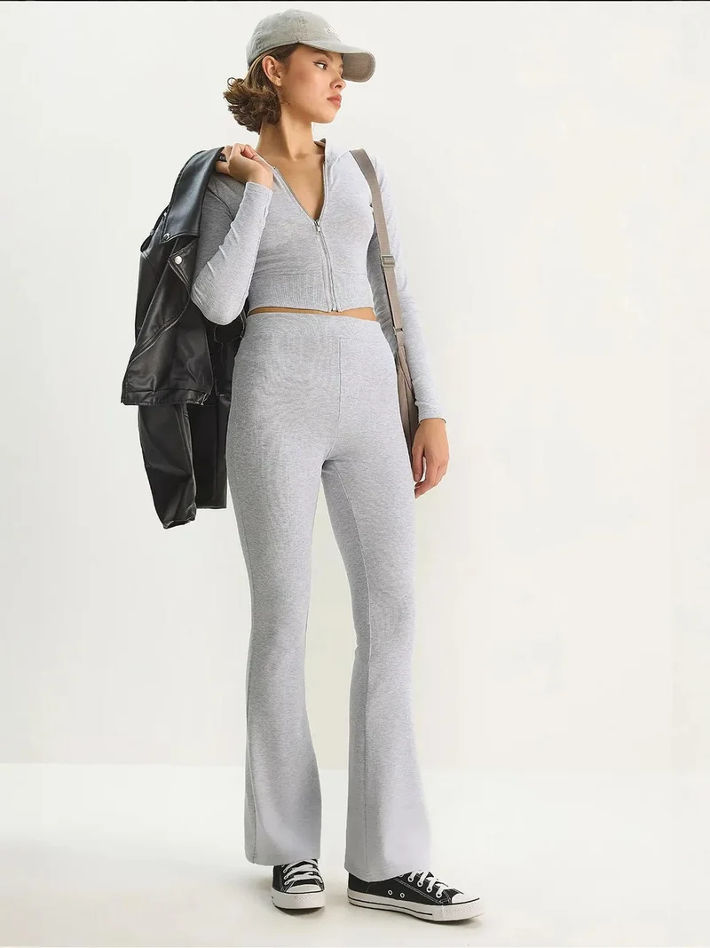 LUCCI Ribbed Cotton High Waist Two-Piece Coord