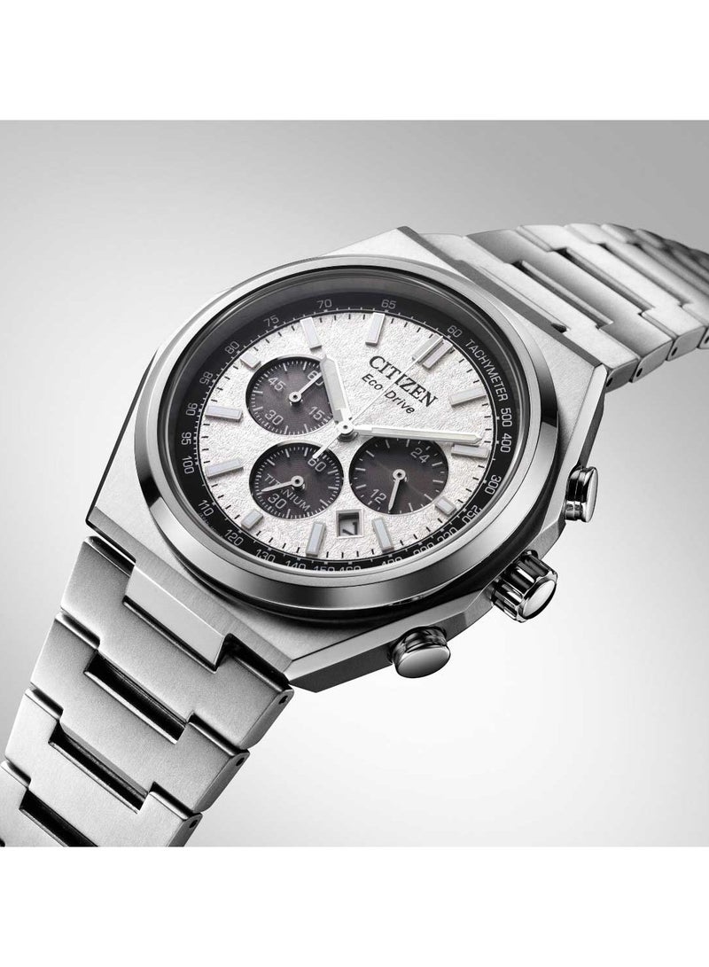 CITIZEN ساعة زينشين كرونوغراف إيكو درايف تيتانيوم للرجال CA4610-85A - Image 2
