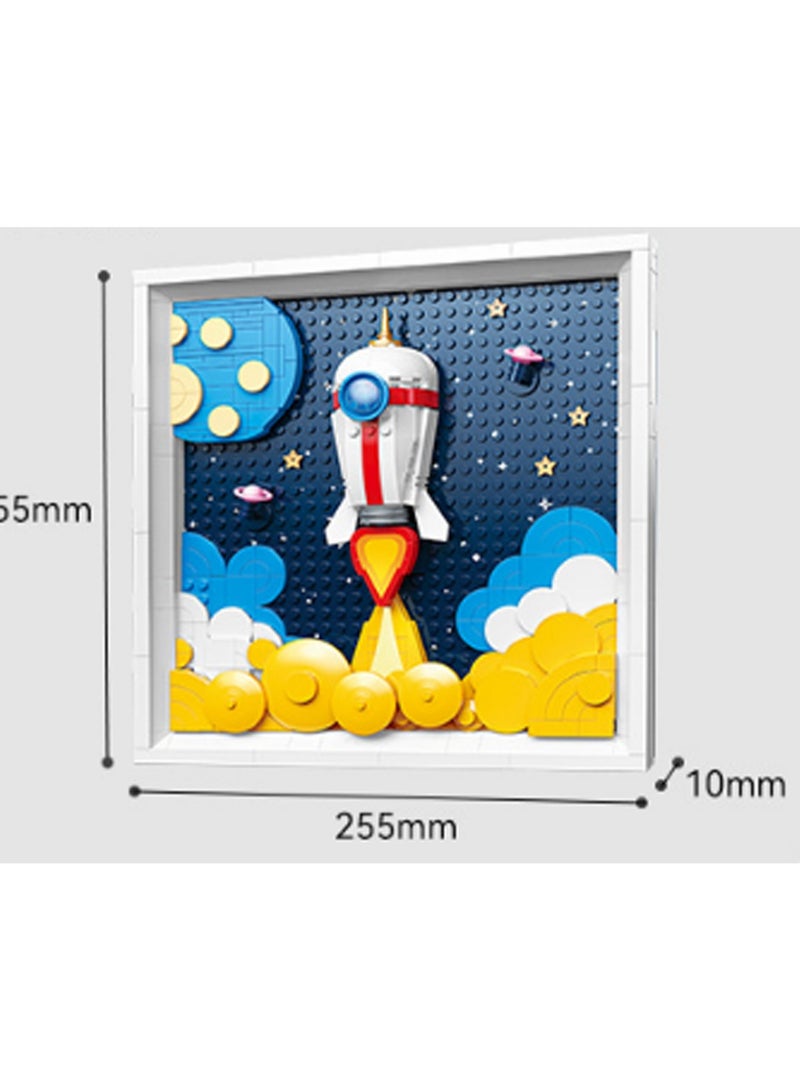 Loquat Expedition Star Rocket Mural Model Set Assembling Building Blocks Creative Diy Assembly Toys Children Adult Home Furnishings - Image 2