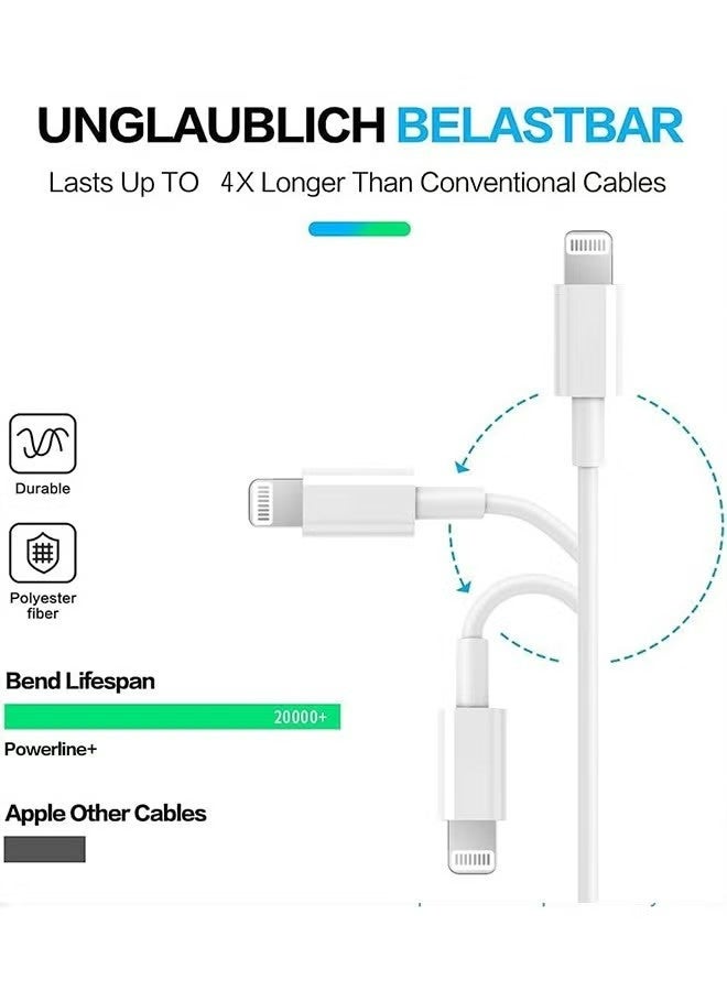 HAVEN Lightning Cable - 2 Meter White，USB C to Lightning Charger Cable Fast Charging Power Delivery PD 20W iPhone Charging Cable for iPhone 14/14 Pro/14 Plus/14 Pro Max, iPad Pro, iPhone 8-13 All Series - Image 2