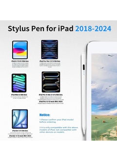 Generic Touch Pen with Palm Rejection and Tilt Sensitivity for Apple iPad 2018 and Later, Compatible with iPad 6th to 10th Gen, Pro 11/12.9 (3rd to 5th Gen), Air 4/5, Mini 6, Precision for Writing and Drawing, White  - Image 4