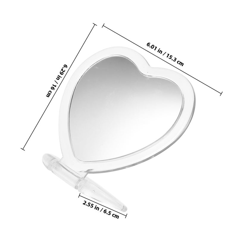 Lurrose Heart Shaped Double Sided Foldable Vanity Mirror Desktop Makeup White - Image 3