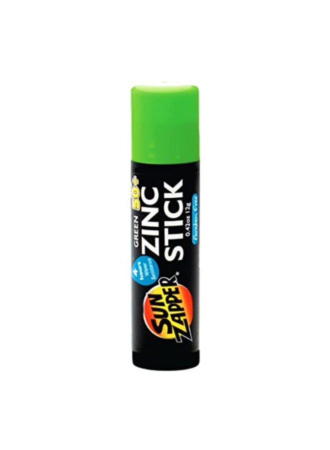 Sun Zapper Zinc Oxide Sunscreen Stick Green SPF 50 Water Resistant for Face Body Adults Kids 042 Oz 12g Broad Spectrum Sun Block Made in Australia - Image 1