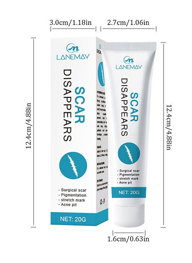 LANEMAY - Scar Cream, Medical Grade Silicone Scar Cream Advanced Scar Removal Gel For Surgical Scars Stretch Marks Acne Injury Burns Keloids Hypertrophic Old And New Scars 20G - Image 1